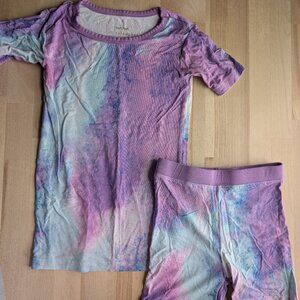 Little Sleepies Pajamas 2 Piece Short Set - 4T Purple Watercolor